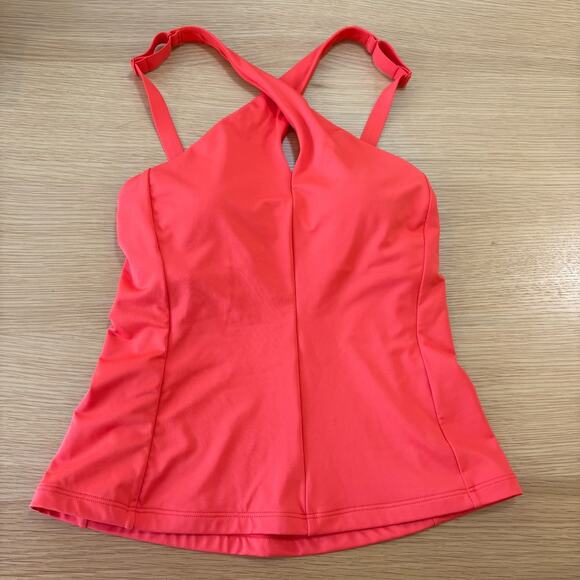 NWT ATHLETA Size XS Crossed Tankini Swim Top Vermillion Orange Red - Picture 9 of 9